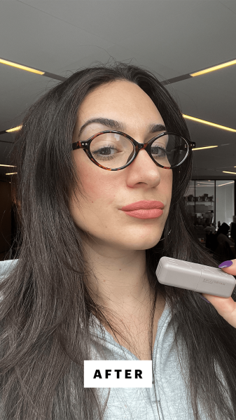 Image may contain Accessories Glasses Body Part Finger Hand Person Adult Cosmetics Lipstick Face and Head